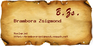 Brambora Zsigmond névjegykártya