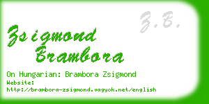 zsigmond brambora business card